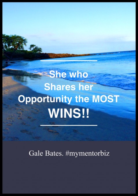 she who shares her opportunity the most wins