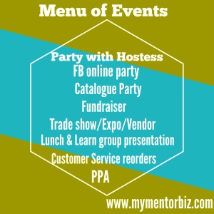 menu of events